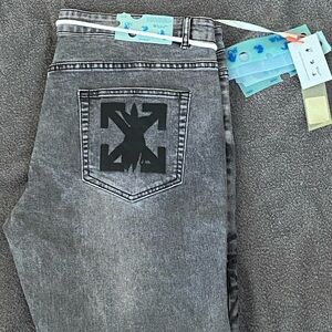 Off-White Black Icon Gray Jeans